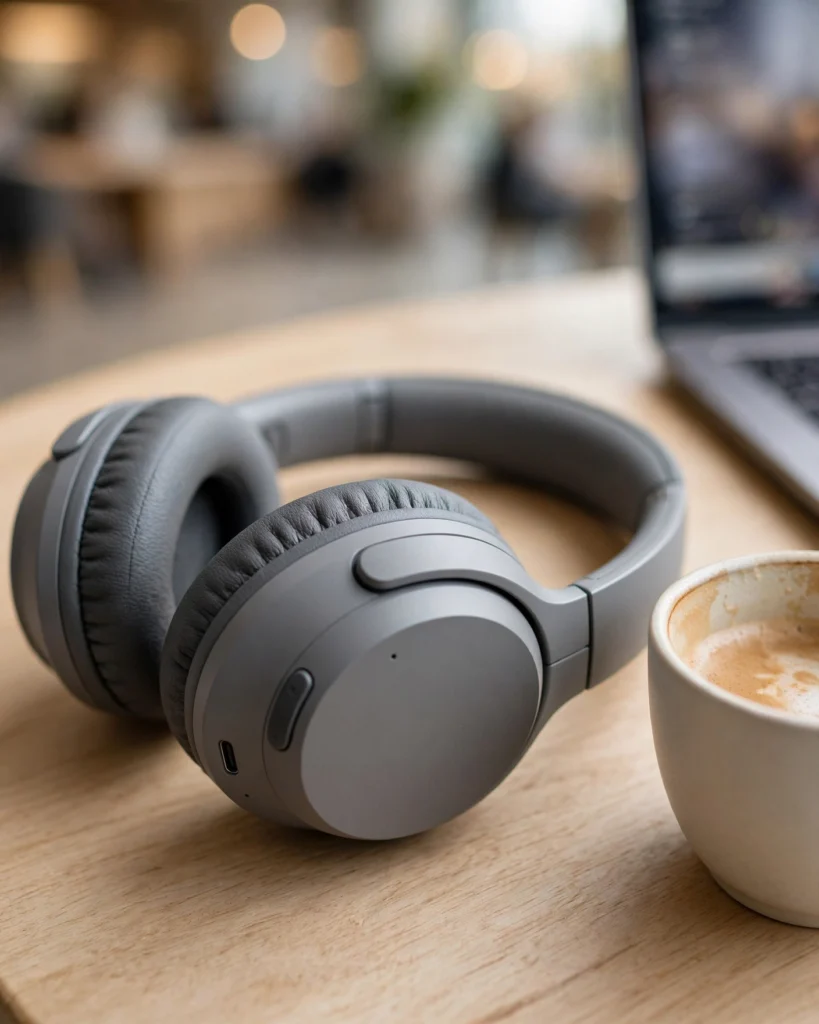auriculares modernos y minimalistas con cancelación de ruido